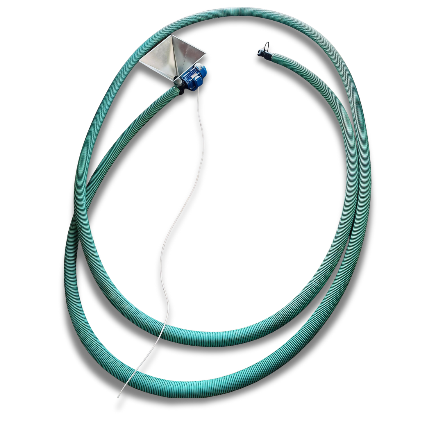 Convoyeur à vis flexible 380V - Modèle avec trémie - Transport de matériaux lourds