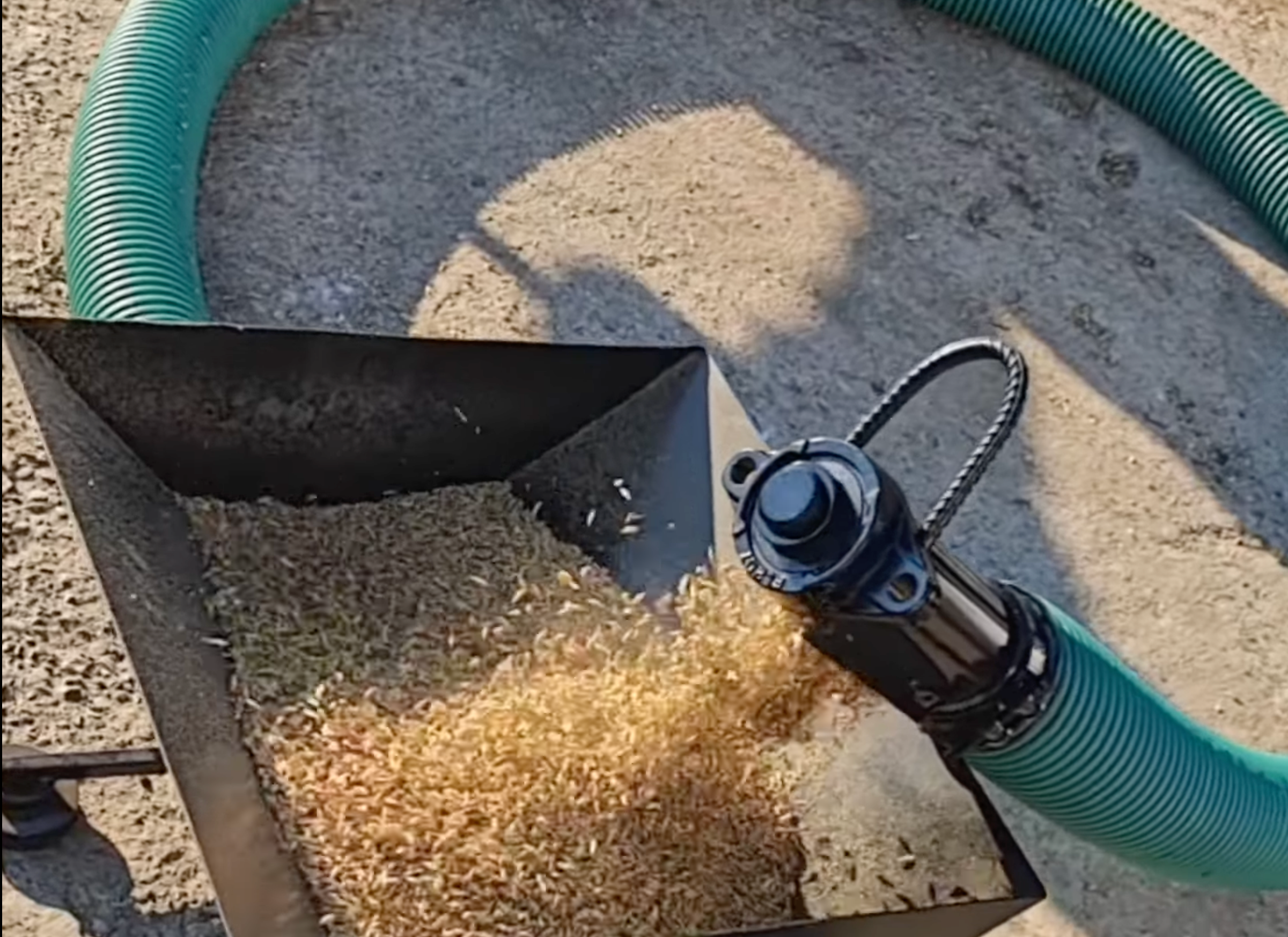 Charger la vidéo : Convoyeur à vis flexible 220V avec trémie - Pour céréales, granulés, et poudres légères