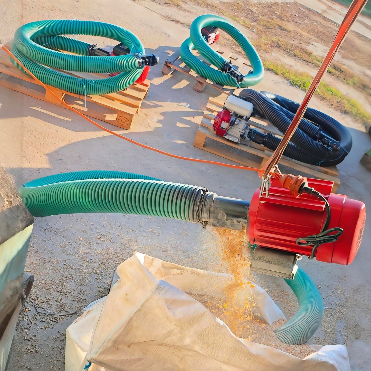 Convoyeur à vis flexible avec moteur 220V - Pour céréales, pellets, plastique