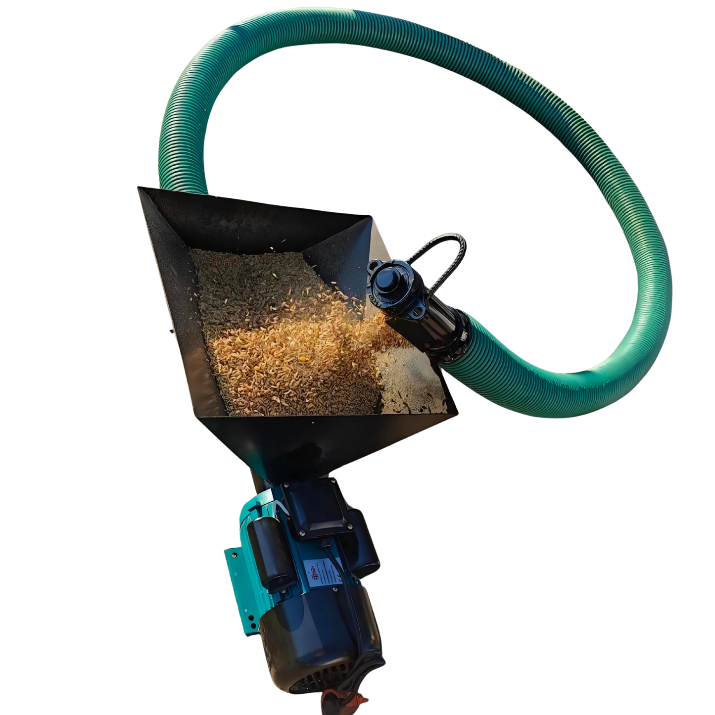 Convoyeur à vis flexible 220V avec trémie - Pour céréales, granulés, et poudres légères