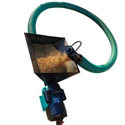 Convoyeur à vis flexible 220V avec trémie - Pour céréales, granulés, et poudres légères