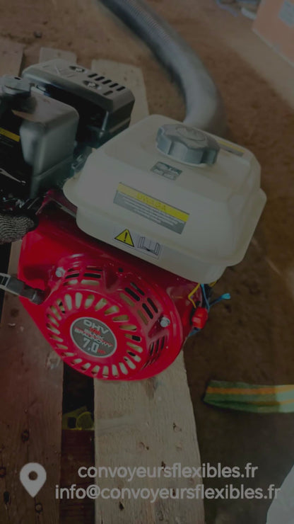 Transporteur de grains avec moteur thermique - Convoyeur flexible 7 CV